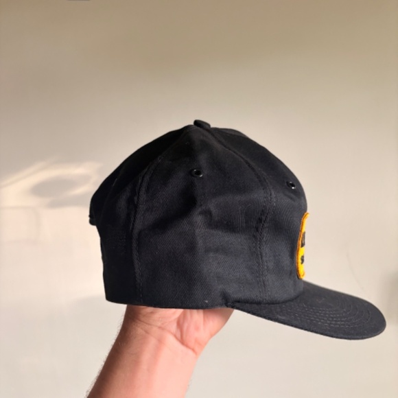 RARE Vintage LIEHBERR SALES AND SERVICE FARM Trucker hat black yellow snapback - Picture 4 of 6